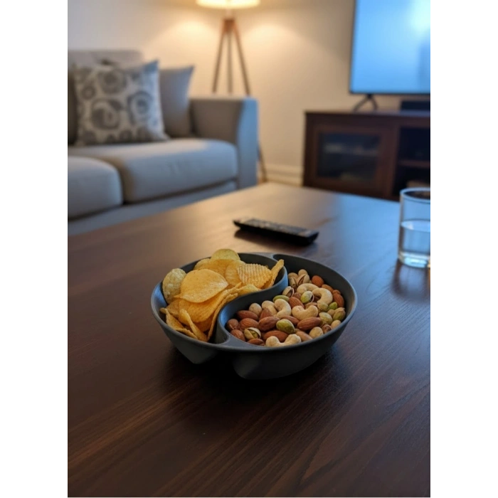 Mey İthalat® Gri Çerezlik 4’lü Set Şık ve Minimal Masa Üstü Kullanım