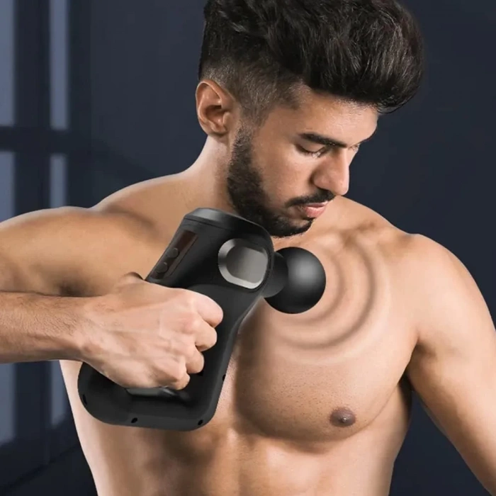 Gri LCD Sporcu Egzersiz Masaj Aleti 8 Başlıklı KH-750 (5047)