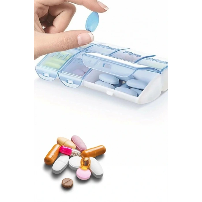 Haftalık 7 Bölmeli İlaç Saklama ve Hatırlatma Kutusu (5047)