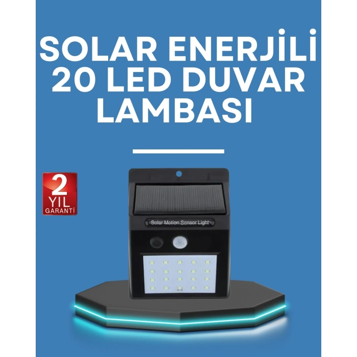 Mey İthalat® Hareket Algılamalı Solar LED Güvenlik Lambası