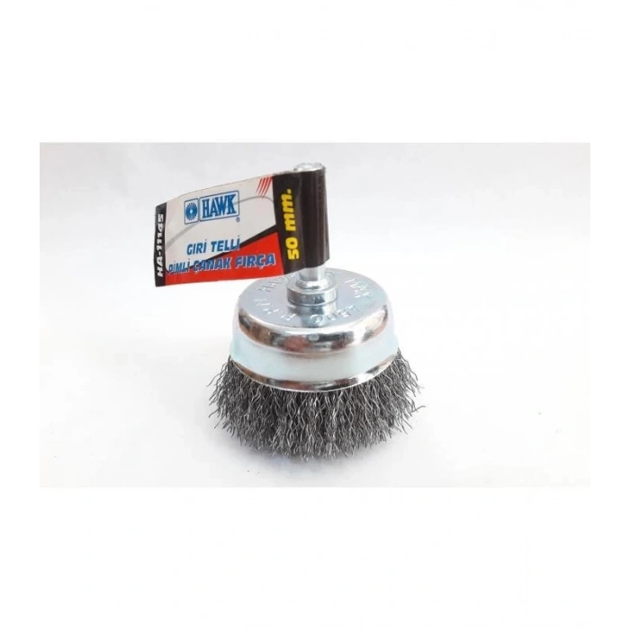 Mey İthalat® Hawk HA11145 Pimli Gri Tel Çanak Fırça 50 mm