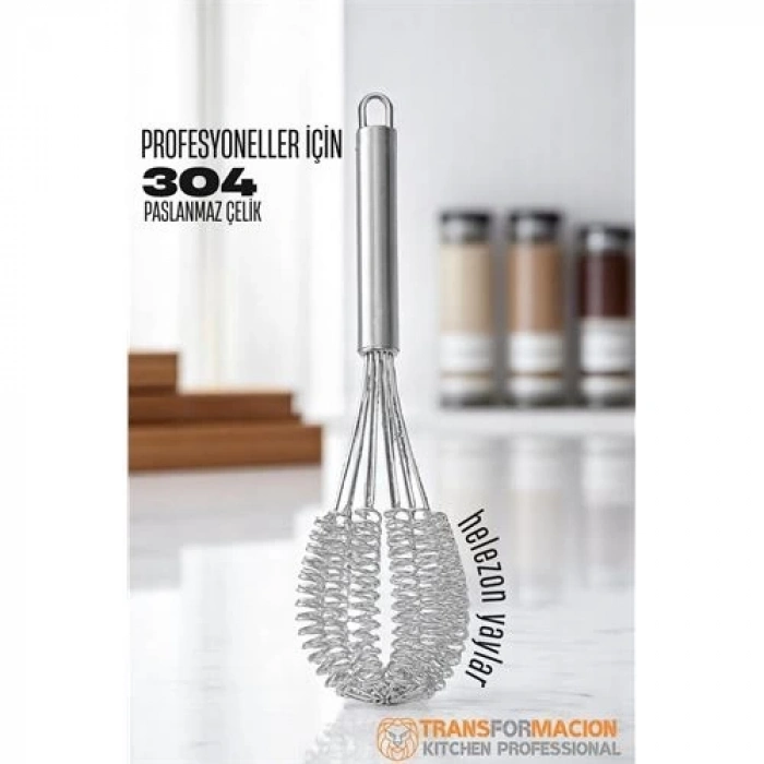 Helezon Yaylı Çırpıcı 304 Paslanmaz Çelik Makarna Çırpıcı Çırpma Teli