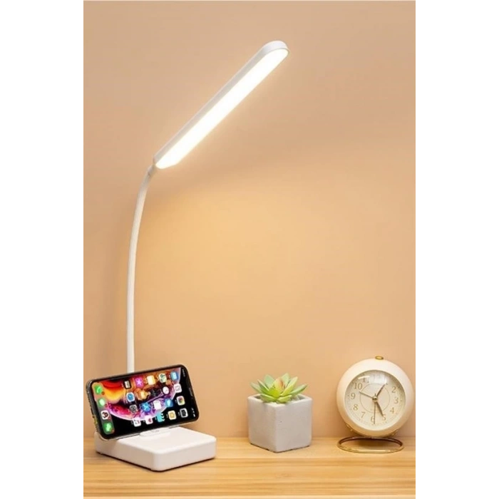İnce Uzun USBli Dokunmatik 3 Kademeli 360 Derece Özel Göz Korumalı led Lityum Masa ası