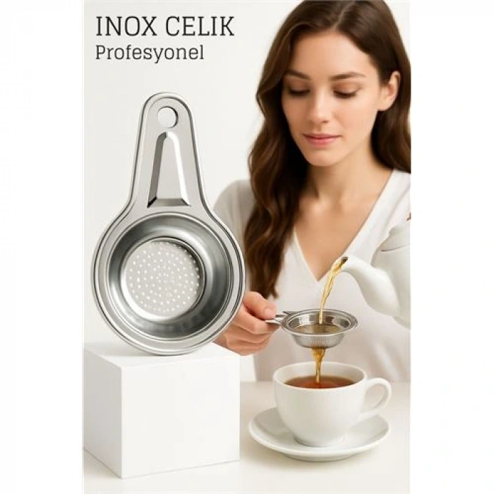 Inox Çelik Çay Süzgeci - Profesyoneller İçin Paslanmaz Çelik 722395