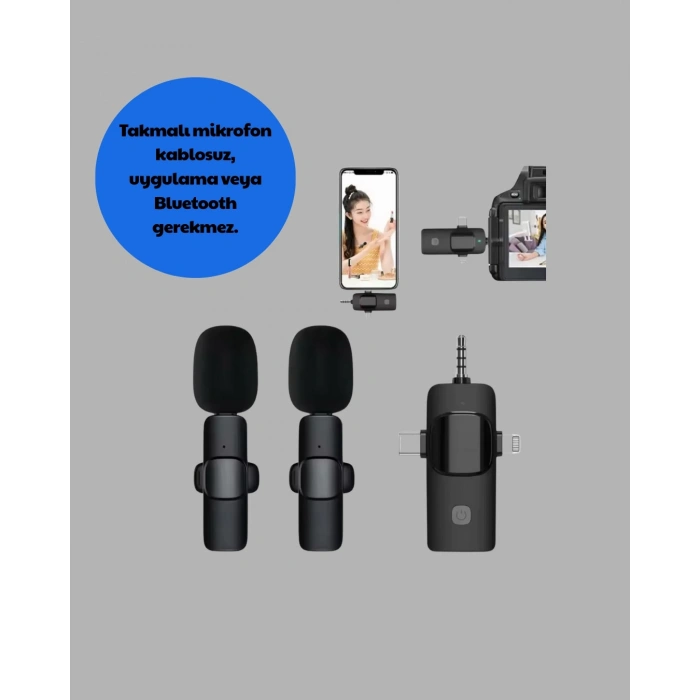 Mey İthalat® Kablosuz Mikrofon - Telefon ve Bilgisayar Uyumlu