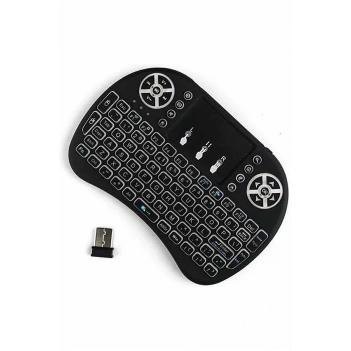 Mey İthalat® Kablosuz Türkçe Q Klavye RGB Işıklı Televizyon Ps3 Dokunmatik Mouse