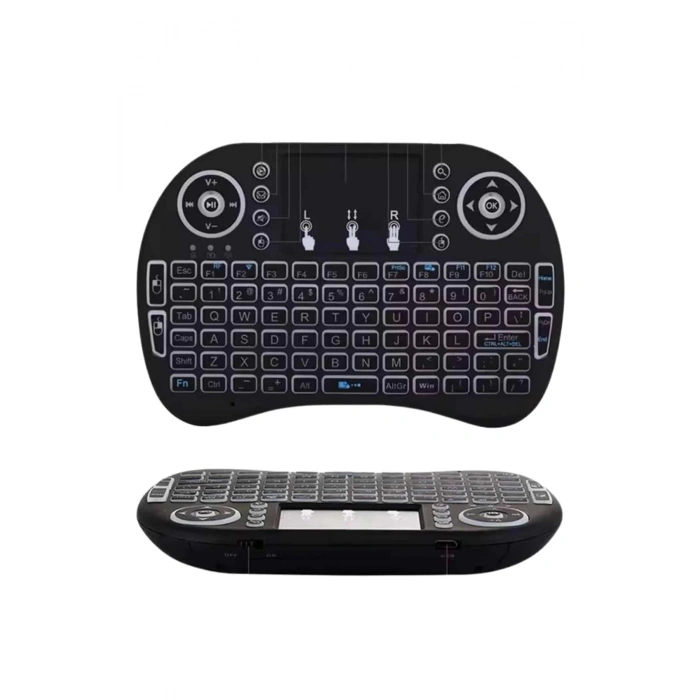 Mey İthalat® Kablosuz Türkçe Q Klavye RGB Işıklı Televizyon Ps3 Dokunmatik Mouse