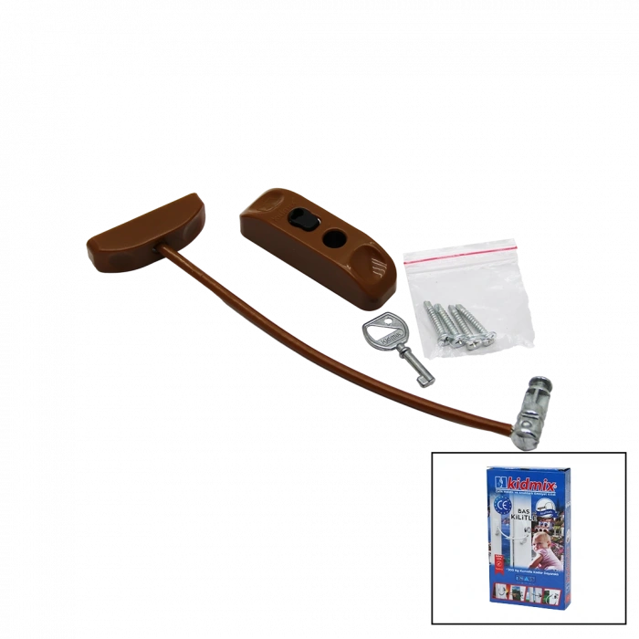 KAHVERENGİ HALATLI ANAHTARLI EMNYET KİLİT (5047)