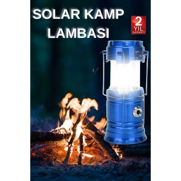 Mey İthalat® Kamp Lambası El Feneri Askılı Büyük Boy USB Şarjlı Işıldak