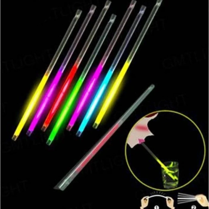 Karanlıkta Parlayan Glow Fosforlu Pipet 3 Renk 3 Adet (5047)