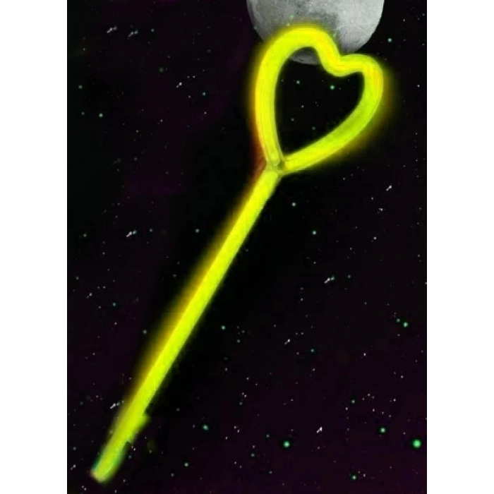 Karanlıkta Yanan Glow Partisi Kalp Şekilli Asa Sopa 6 Renk 6 Adet (5047)