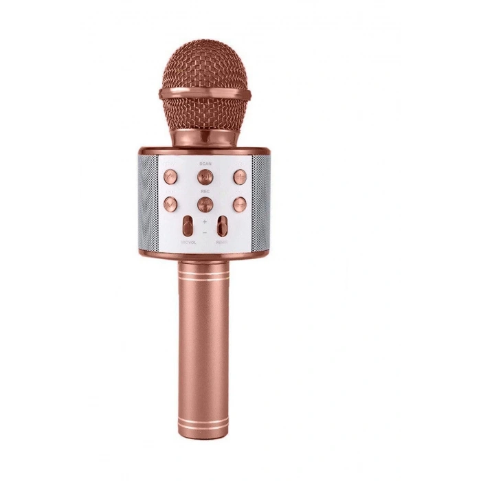 Karaoke Mikrofonlu Hoparlör - Şarjlı -Bluetooth Rose Gold (5047)