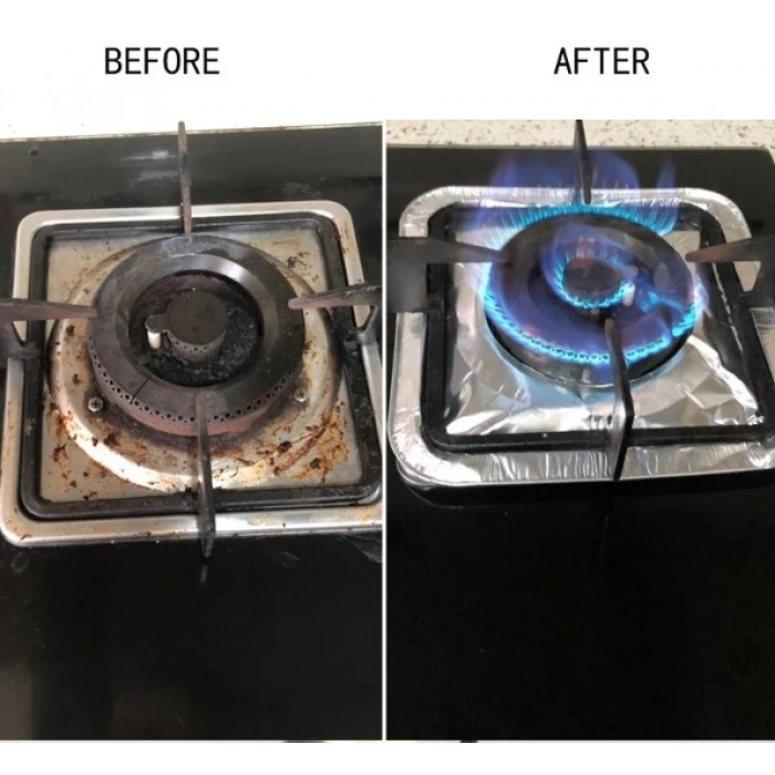 Kare Ocak Üstü Yağ Koruyucu Alüminyum Levha 23*23 cm 10 Adet (5047)