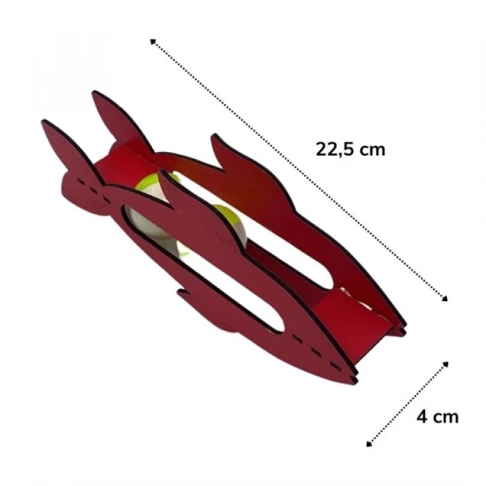 Kediler İçin Ahşap 2 Toplu Eğimli  Sevimli Balık Şeklinde Eğitim Amaçlı Oyuncak (5047)