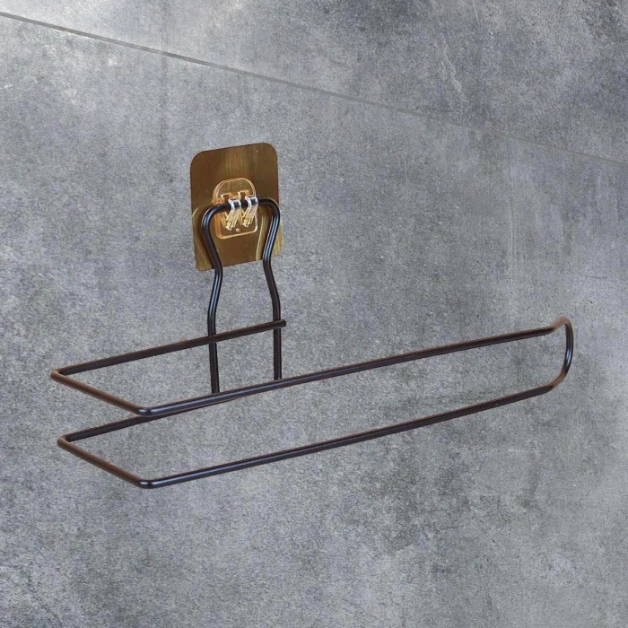 Kendiliğinden Yapışkanlı Krom Paslanmaz Metal Havlu Kağıtlık Aparatı (5047)