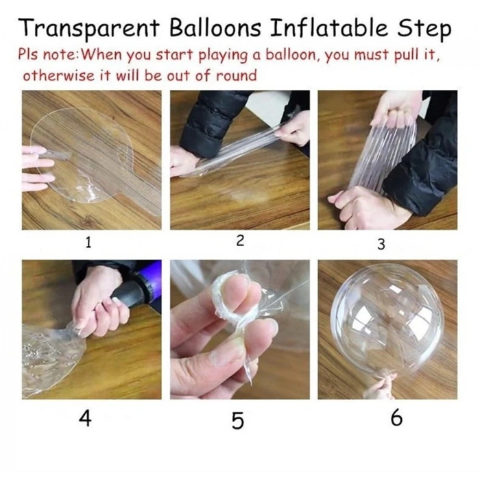 Kırmızı Simli Yuvarlak Şeffaf Balon 24 İnç (5047)