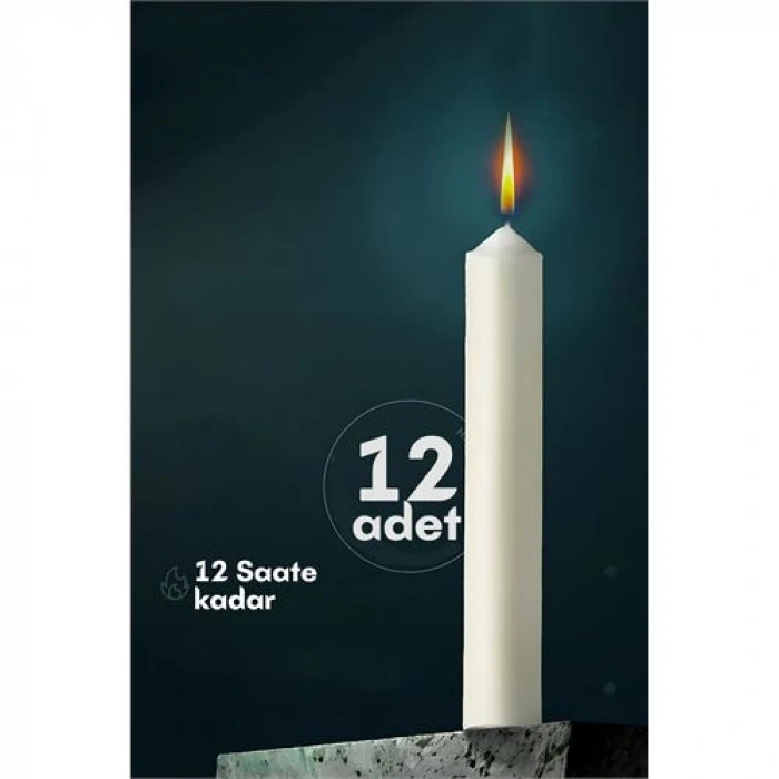 Klasik Mum 12 Adet - Kokusuz Mum