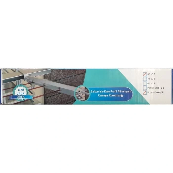 Mey İthalat® Koral Alüminyum Balkon Çamaşır Kurutma Askılığı 80x30