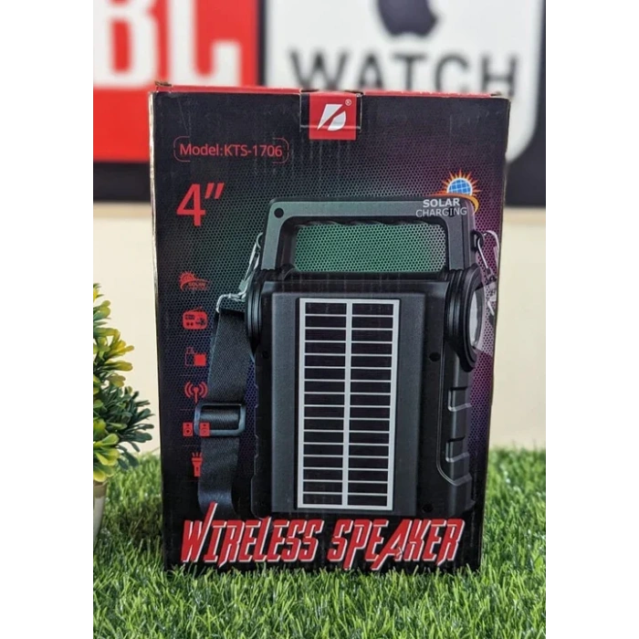 KTS-1706 Taşınabilir Güneş Enerjili Fenerli Bluetooth Hoparlör (5047)