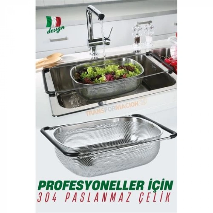 TransForMacion Lavabo Süzgeci Ayarlanabilir Kevgir 304 Paslanmaz Çelik 721523