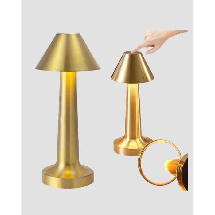 Mey İthalat® LED Masa Lambası 3 Renk Ayarlı Şarjlı Kablosuz Modern Tasarım