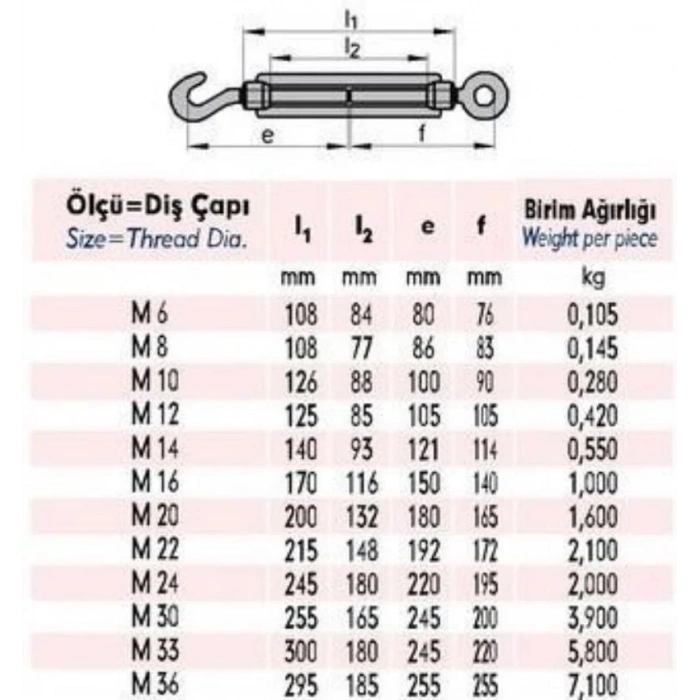 M6 Çektirme ( 4 Adet )