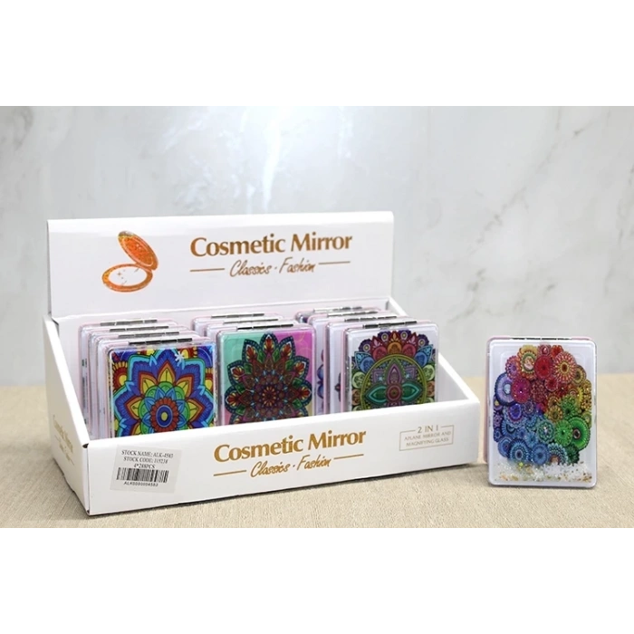 Mandala Desenli Hareketli Sulu El Aynası Alk4583