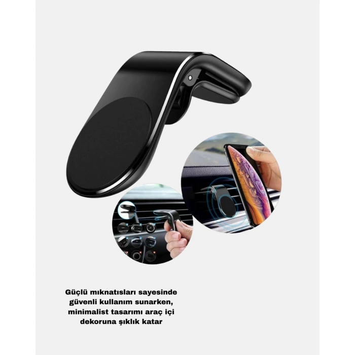 Mey İthalat® Manyetik Araç Telefon Tutucu ve Hızlı Şarj Adaptörü 2’li Set