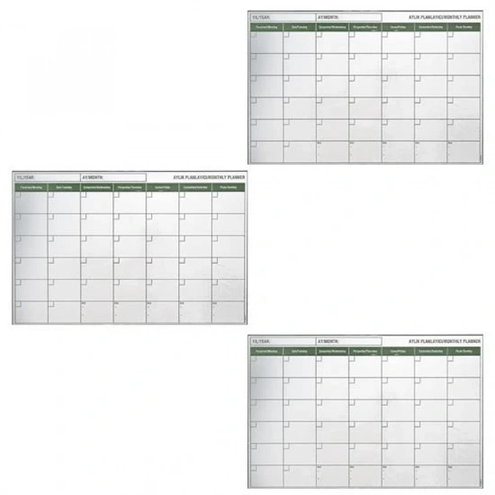 Manyetik Yapışkanlı Bir Aylık Program Planlayıcı Takvim 85x56 cm (5047)