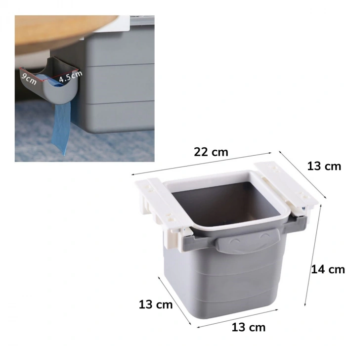 Masa Altı Sürgülü Mini Çöp Kovası (5047)