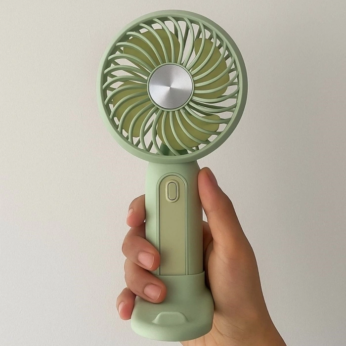 Masa Üstü Standlı USB ile Şarj Olabilen 3 Ayarlı Fan Modlu Çanta Tipi El Fanı (5047)