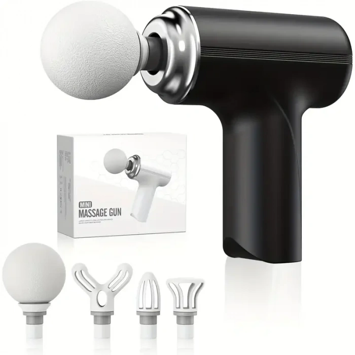 Masaj Tabancası Darbeli Titreşimli 4 Başlıklı Profesyonel Şarjlı Mini Masaj Aleti (5047)