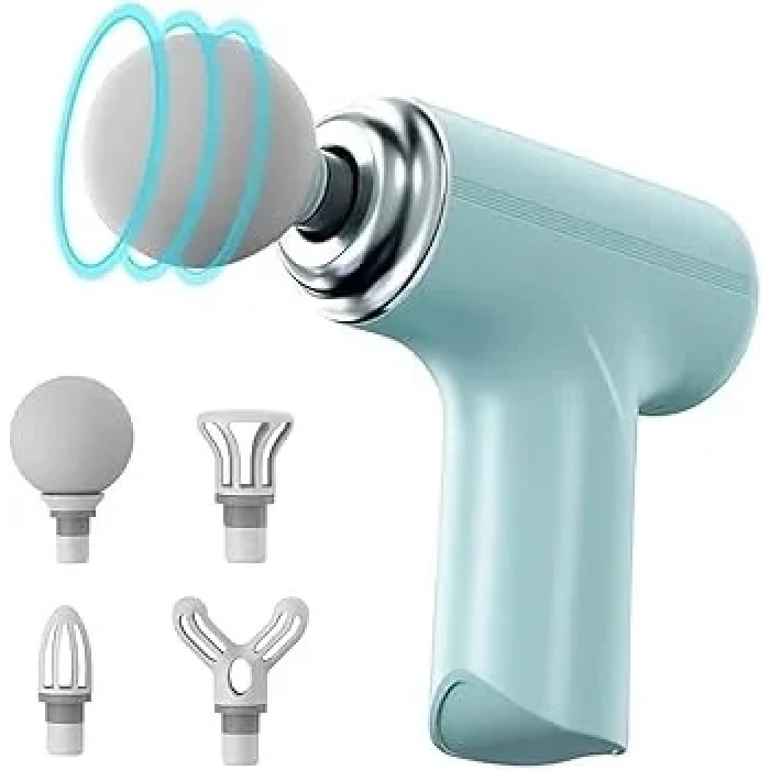 Masaj Tabancası Darbeli Titreşimli 4 Başlıklı Profesyonel Şarjlı Mini Masaj Aleti (5047)