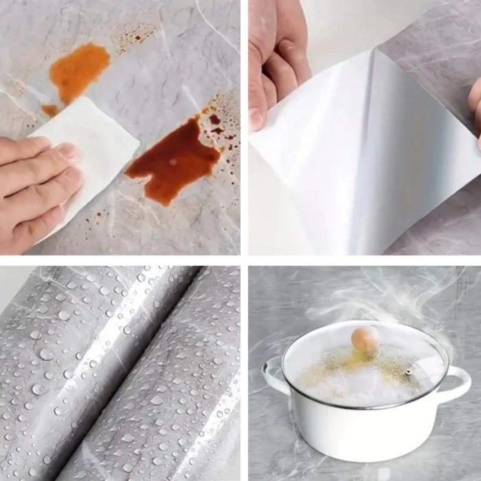 Mermer Desenli Sticker Folyo Atina Grisi 60CM*5MT (5047)