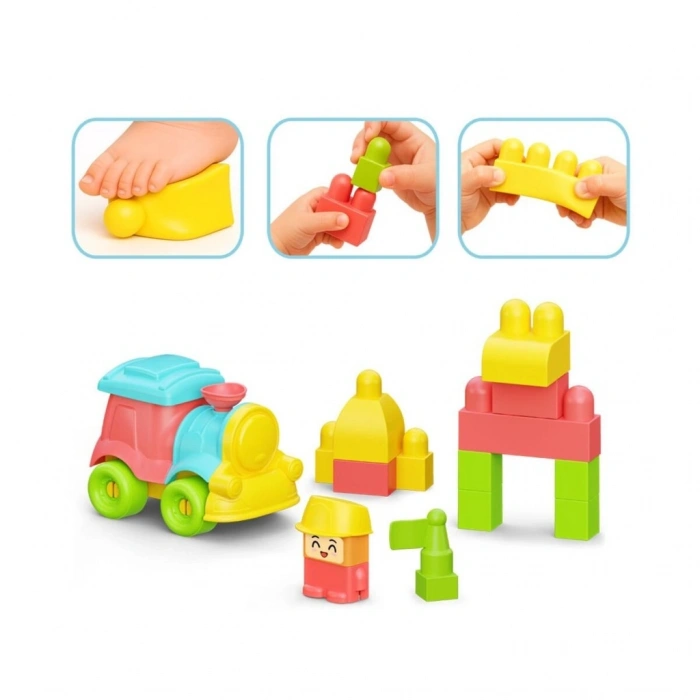 Mey İthalat® 04122 YUMUŞAK  BLOKLAR TREN SET 24 PARÇA