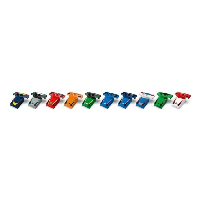 Mey İthalat® 10445   Duplo F1 Takımı Yarış Arabaları ve Sürücüleri 70  parça +2aş