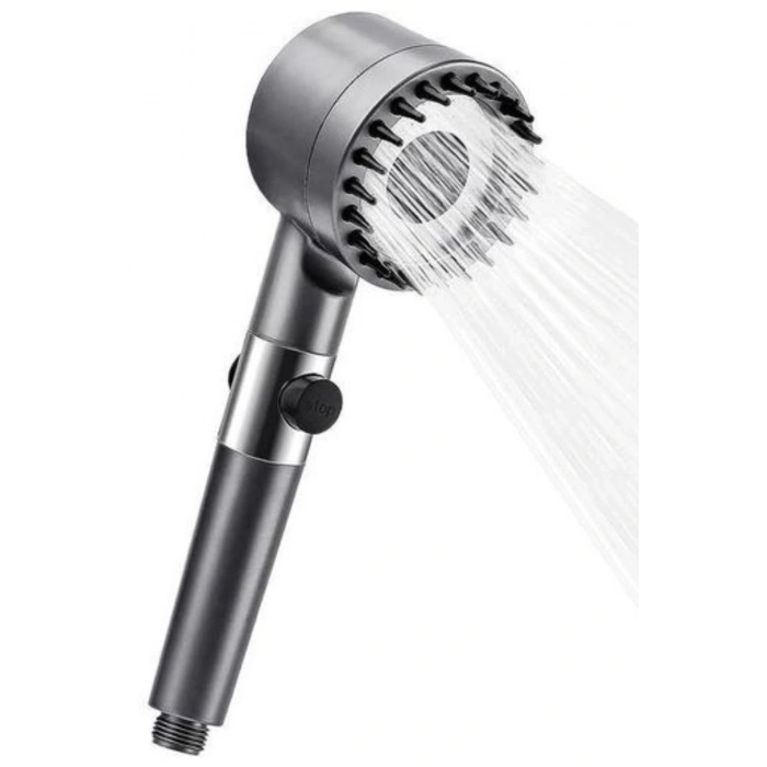 Mey İthalat®  3 Kademeli Turbo Basınçlı Masaj Başlıklı Silikon Fırçalı Duş Başlığı – Yüksek Basınçlı Su Tasarruflu Duş Başlığı