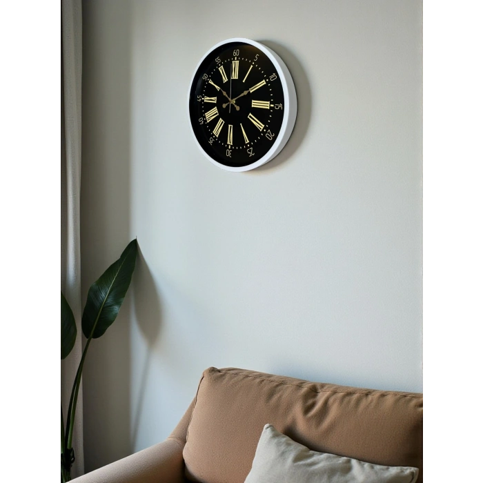 Mey İthalat® 36 Cm Beyaz Dekoratif Duvar Saati