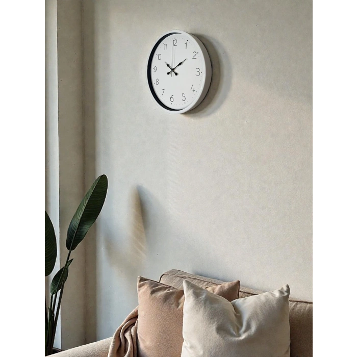Mey İthalat® 36 Cm Beyaz Dekoratif Duvar Saati