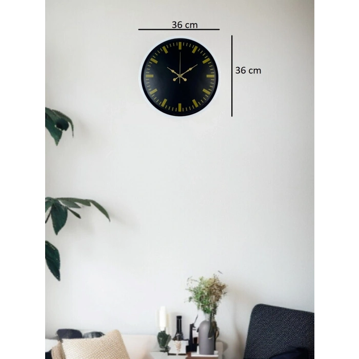 Mey İthalat® 36 Cm Beyaz Dekoratif Duvar Saati