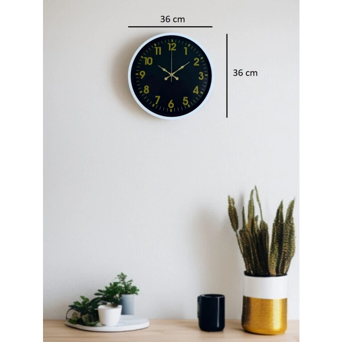Mey İthalat® 36 Cm Beyaz Klasik Duvar Saati