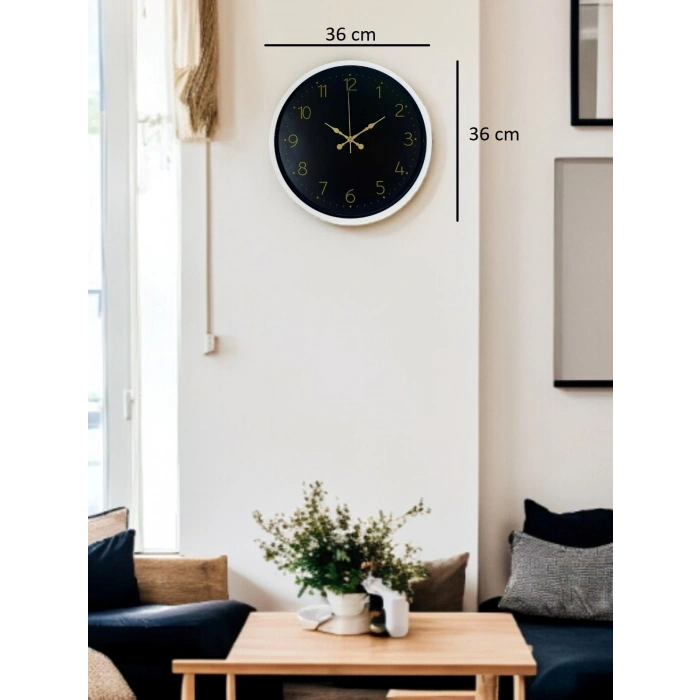 Mey İthalat® 36 Cm Beyaz Zarif Duvar Saati