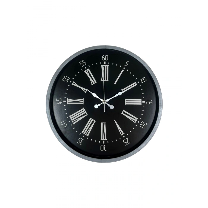 Mey İthalat® 36 cm Dekoratif Gri Duvar Saati