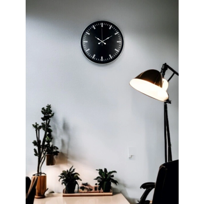 Mey İthalat® 36 Cm Gri Dekoratif Duvar Saati