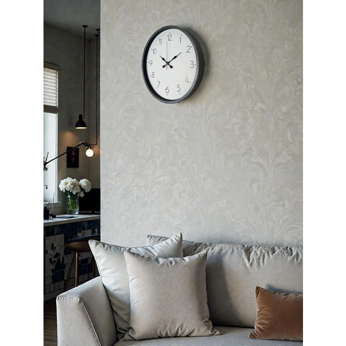 Mey İthalat® 36 Cm Gri Dekoratif Duvar Saati