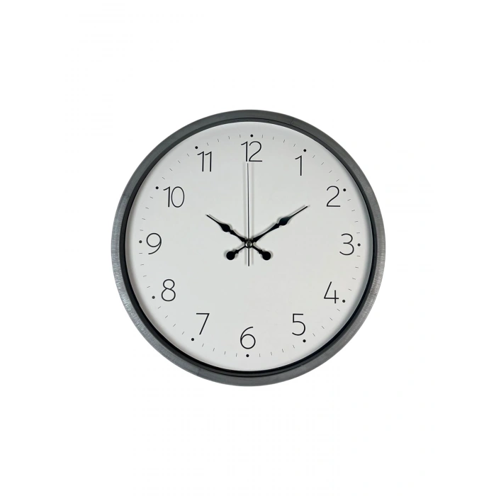 Mey İthalat® 36 Cm Gri Dekoratif Duvar Saati