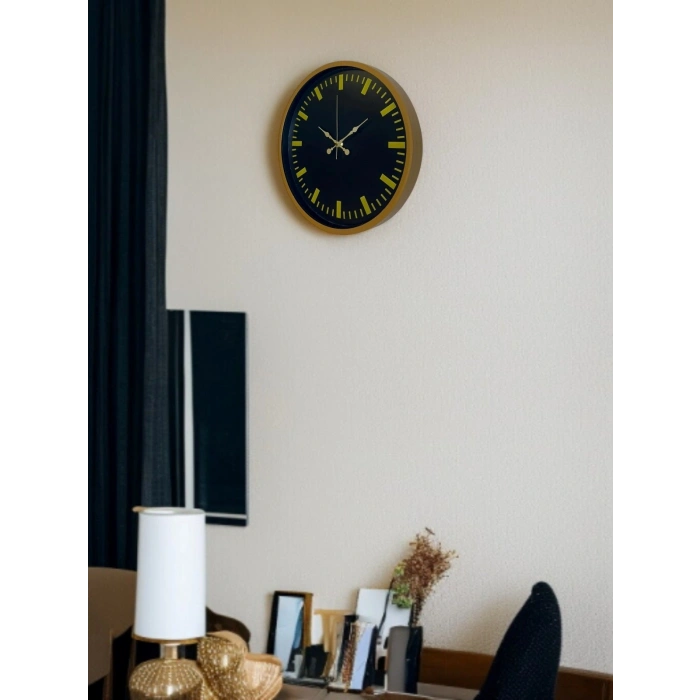 Mey İthalat® 36 Cm Kahverengi Modern Duvar Saati