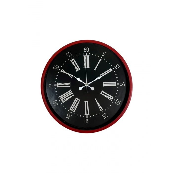 Mey İthalat® 36 Cm Kırmızı Asil Duvar Saati