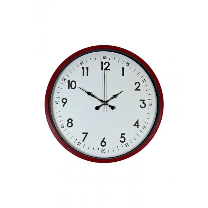 Mey İthalat® 36 Cm Kırmızı Dekoratif Duvar Saati