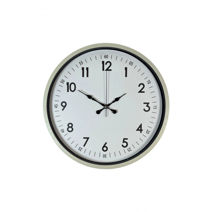 Mey İthalat® 36 Cm Krem Dekoratif Duvar Saati